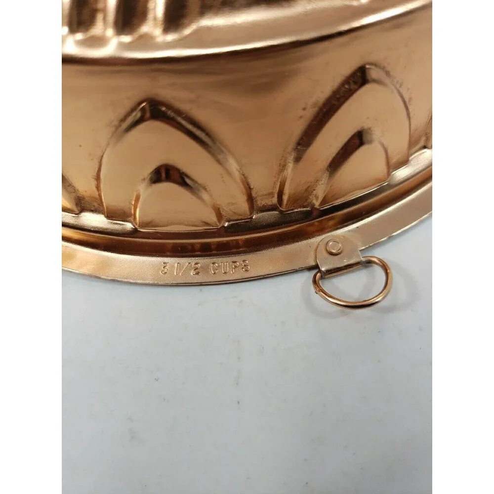 Copper Color Jello Gelatin Cake Ring Mold 3.5 Cups Hook Wall Decor MCM Vintage
